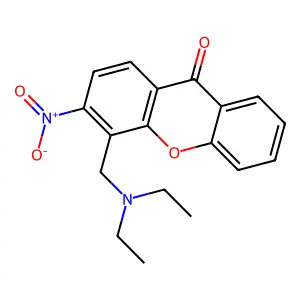 Xanthen-9-one, 4-(diethylamino)methyl-3-nitro- structure