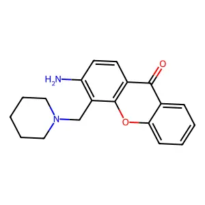Xanthen-9-one, 3-amino-4-piperidinomethyl- structure