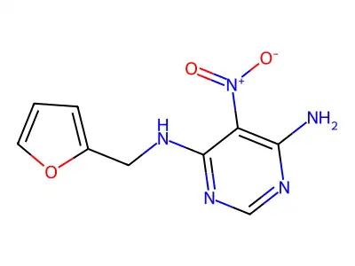 4-N-(furan-2-ylmethyl)-5-nitropyrimidine-4,6-diamine structure