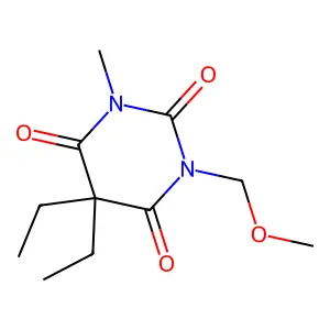 2,4,6(1H,3H,5H)-Pyrimidinetrione, 5,5-diethyl-1-(methoxymethyl)-3-methyl- structure