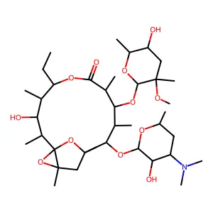 (8S,9S)-8,9-anhydroerythromycin-B 6,9-hemiacetal-8,9-epoxide structure