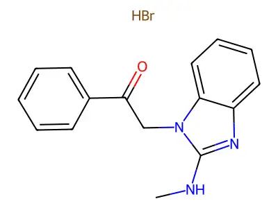 2-[2-(methylamino)-1H-benzimidazol-1-yl]-1-phenylethanone hydrobromide structure