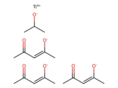 Titanium, tris(2,4-pentanedionato-kappaO2,kappaO4)(2-propanolato)- structure