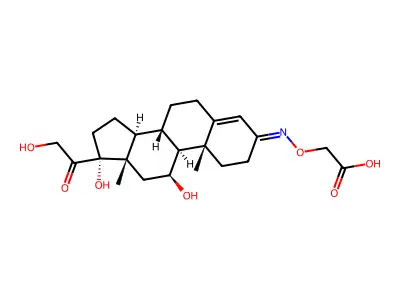 11Beta,17alpha,21-trihydroxy-4-pregnene-3,20-dione 3-[o-carboxymethyl]oxime structure