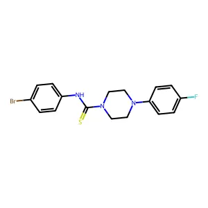 N-(4-bromophenyl)-4-(4-fluorophenyl)piperazine-1-carbothioamide structure