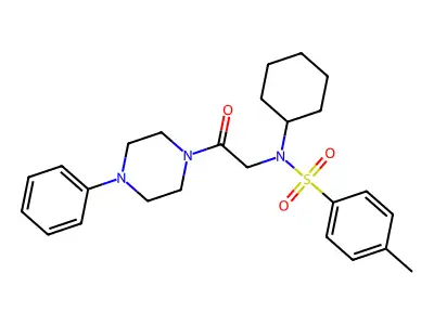 N-cyclohexyl-4-methyl-N-[2-oxo-2-(4-phenylpiperazin-1-yl)ethyl]benzenesulfonamide structure