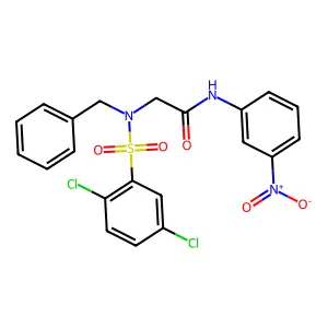 2-[benzyl-(2,5-dichlorophenyl)sulfonylamino]-N-(3-nitrophenyl)acetamide structure