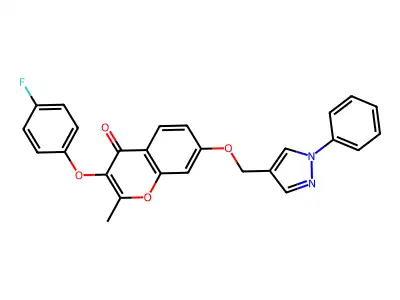 3-(4-Fluorophenoxy)-2-methyl-7-[(1-phenylpyrazol-4-yl)methoxy]chromen-4-one structure
