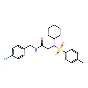 N-[(4-chlorophenyl)methyl]-2-[cyclohexyl-(4-methylphenyl)sulfonylamino]acetamide structure