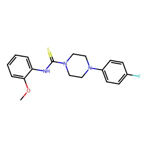 4-(4-fluorophenyl)-N-(2-methoxyphenyl)piperazine-1-carbothioamide structure