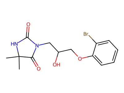 3-[3-(2-Bromophenoxy)-2-hydroxypropyl]-5,5-dimethylimidazolidine-2,4-dione structure