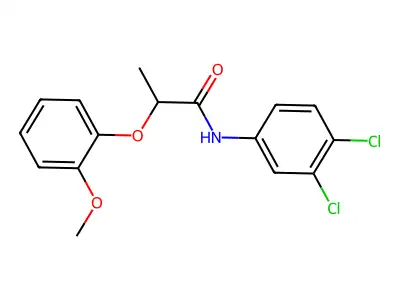 N-(3,4-dichlorophenyl)-2-(2-methoxyphenoxy)propanamide structure