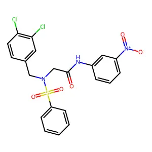 2-[benzenesulfonyl-[(3,4-dichlorophenyl)methyl]amino]-N-(3-nitrophenyl)acetamide structure