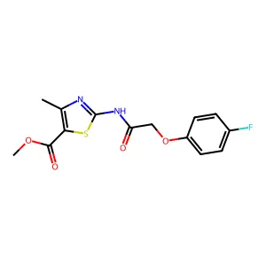 Methyl 2-[2-(4-fluorophenoxy)acetamido]-4-methyl-1,3-thiazole-5-carboxylate structure