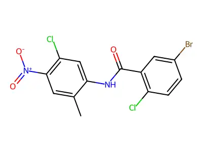 5-bromo-2-chloro-N-(5-chloro-2-methyl-4-nitrophenyl)benzamide structure