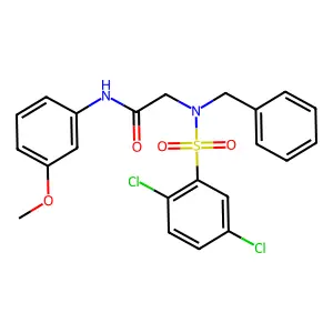 2-[benzyl-(2,5-dichlorophenyl)sulfonylamino]-N-(3-methoxyphenyl)acetamide structure