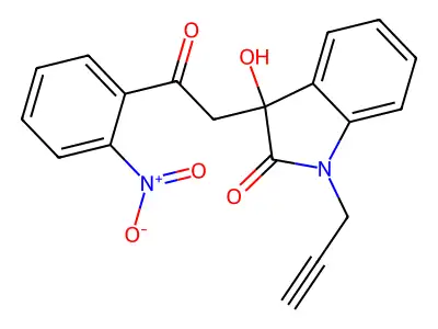 3-Hydroxy-3-[2-(2-nitrophenyl)-2-oxoethyl]-1-prop-2-ynylindol-2-one structure
