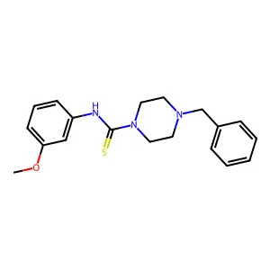 4-benzyl-N-(3-methoxyphenyl)piperazine-1-carbothioamide structure