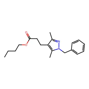 butyl 3-(1-benzyl-3,5-dimethyl-1H-pyrazol-4-yl)propanoate structure