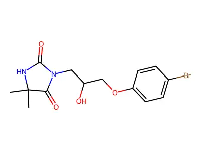 3-[3-(4-Bromophenoxy)-2-hydroxypropyl]-5,5-dimethylimidazolidine-2,4-dione structure