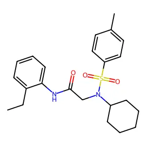 2-[cyclohexyl-(4-methylphenyl)sulfonylamino]-N-(2-ethylphenyl)acetamide structure