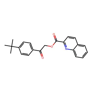 2-(4-Tert-butylphenyl)-2-oxoethyl quinoline-2-carboxylate structure