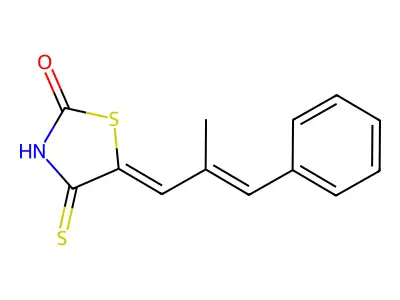 (Z)-5-((E)-2-methyl-3-phenylallylidene)-4-thioxothiazolidin-2-one structure
