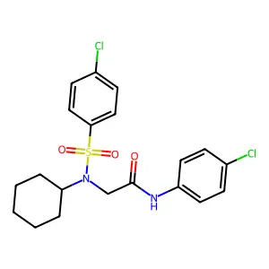N-(4-chlorophenyl)-2-[(4-chlorophenyl)sulfonyl-cyclohexylamino]acetamide structure