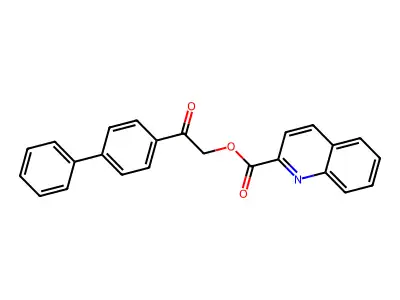 2-(Biphenyl-4-yl)-2-oxoethyl quinoline-2-carboxylate structure