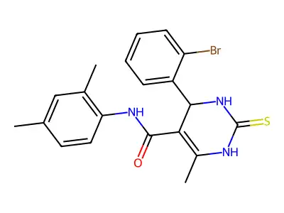 4-(2-bromophenyl)-N-(2,4-dimethylphenyl)-6-methyl-2-thioxo-1,2,3,4-tetrahydropyrimidine-5-carboxamide structure