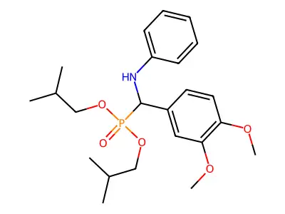 N-[bis(2-methylpropoxy)phosphoryl-(3,4-dimethoxyphenyl)methyl]aniline structure
