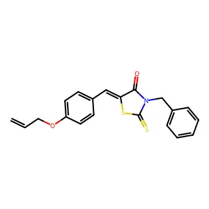 (5Z)-3-benzyl-5-[4-(prop-2-en-1-yloxy)benzylidene]-2-thioxo-1,3-thiazolidin-4-one structure