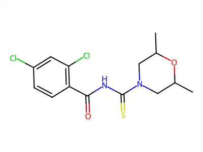 2,4-dichloro-N-(2,6-dimethylmorpholine-4-carbothioyl)benzamide structure
