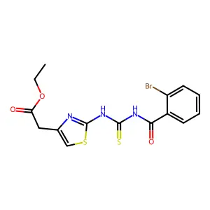 Ethyl 2-(2-(3-(2-bromobenzoyl)thioureido)thiazol-4-yl)acetate structure