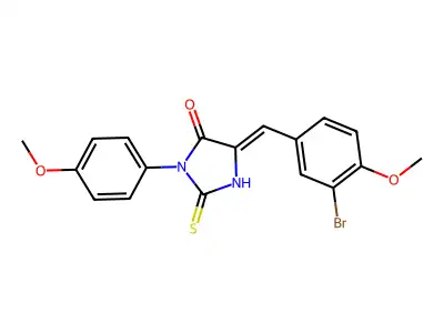 5-(3-Bromo-4-methoxybenzylidene)-3-(4-methoxyphenyl)-2-thioxo-4-imidazolidinone structure