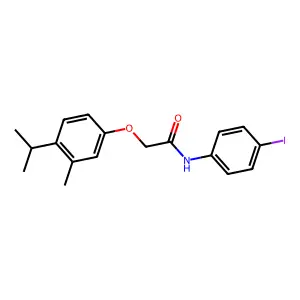 N-(4-iodophenyl)-2-[3-methyl-4-(propan-2-yl)phenoxy]acetamide structure