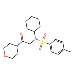 N-cyclohexyl-4-methyl-N-[2-(morpholin-4-yl)-2-oxoethyl]benzenesulfonamide structure