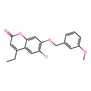 6-chloro-4-ethyl-7-[(3-methoxybenzyl)oxy]-2H-chromen-2-one structure