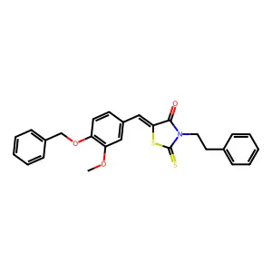 5-[4-(benzyloxy)-3-methoxybenzylidene]-3-(2-phenylethyl)-2-thioxo-1,3-thiazolidin-4-one structure