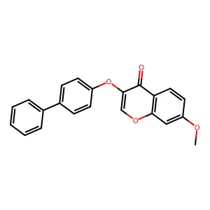 7-Methoxy-3-(4-phenylphenoxy)chromen-4-one structure