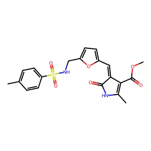 methyl (4Z)-2-methyl-4-{[5-({[(4-methylphenyl)sulfonyl]amino}methyl)furan-2-yl]methylidene}-5-oxo-4,5-dihydro-1H-pyrrole-3-carboxylate structure