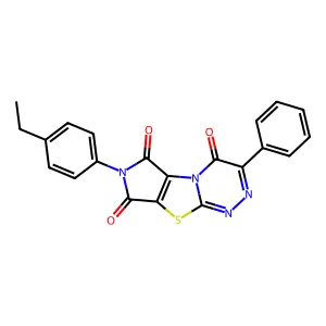 7-(4-ethylphenyl)-3-phenyl-4H,6H-pyrrolo[3',4':4,5][1,3]thiazolo[2,3-c][1,2,4]triazine-4,6,8(7H)-trione structure
