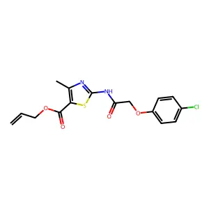 Allyl 2-(2-(4-chlorophenoxy)acetamido)-4-methylthiazole-5-carboxylate structure