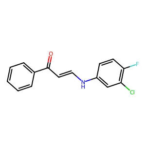 (E)-3-(3-chloro-4-fluoroanilino)-1-phenylprop-2-en-1-one structure