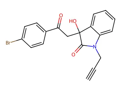 3-[2-(4-Bromophenyl)-2-oxoethyl]-3-hydroxy-1-prop-2-ynylindol-2-one structure