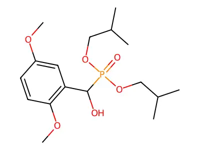 Bis(2-methylpropoxy)phosphoryl-(2,5-dimethoxyphenyl)methanol structure