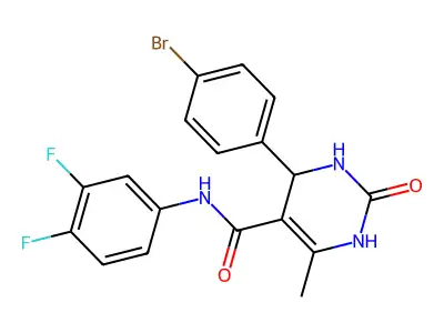 4-(4-bromophenyl)-N-(3,4-difluorophenyl)-6-methyl-2-oxo-3,4-dihydro-1H-pyrimidine-5-carboxamide structure