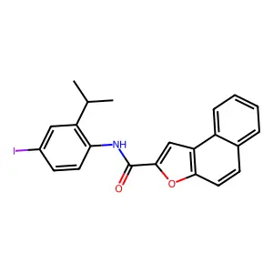 N-[4-iodo-2-(propan-2-yl)phenyl]naphtho[2,1-b]furan-2-carboxamide structure