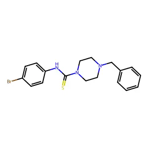 4-benzyl-N-(4-bromophenyl)piperazine-1-carbothioamide structure