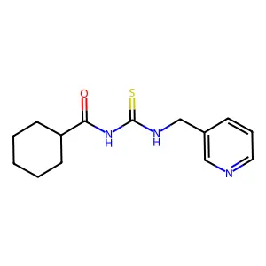 N-(pyridin-3-ylmethylcarbamothioyl)cyclohexanecarboxamide structure